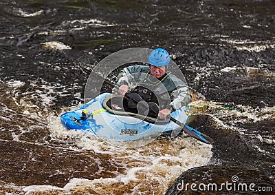 Kayaking on the river Findhorn.