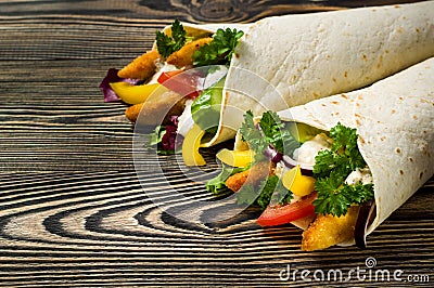 Kebab with vegetables and chicken