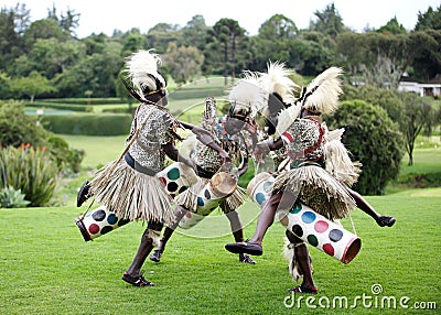 Kenyan people performing traditional African dance