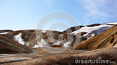 Kerlingarfjöll steam out of mountain