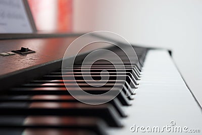 Keyboard of piano.