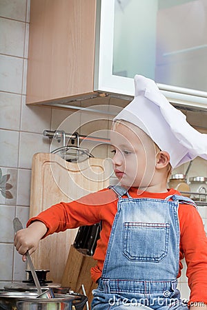 Kid in a chef cap