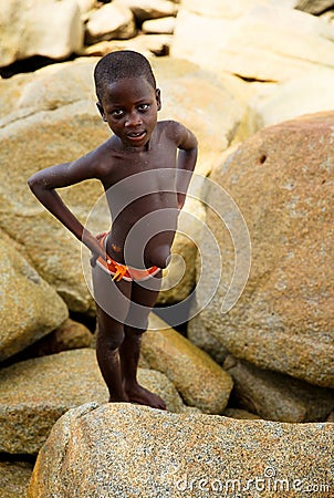 Kid in fisherman village, Ghana, West Africa