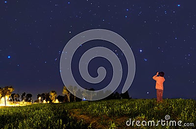 Kid looking at the stars
