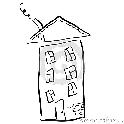 Kid's Drawing Of A House Stock Images - Image: 30081884
