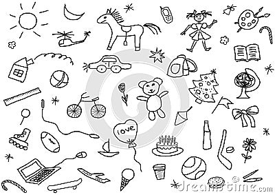 Kid s drawings set