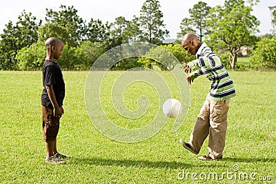 Kids playing football