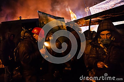 KIEV, UKRAINE - January 24, 2014: Mass anti-government protests