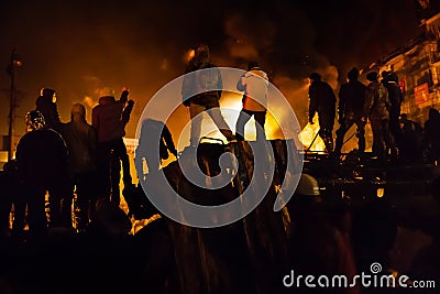 KIEV, UKRAINE - January 24, 2014: Mass anti-government protests