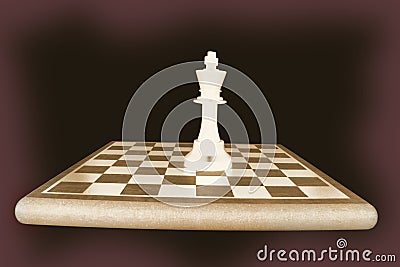 King Chess Piece on Chess Board