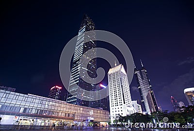 KingKey Financial Center(kk100) at night time.