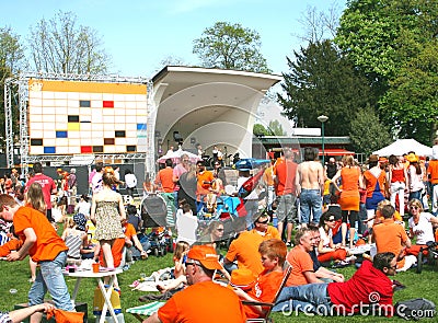 Orange pop concert at Kingsday in the Netherlands