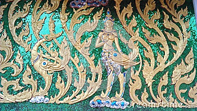Kinnaree by glass decoration art