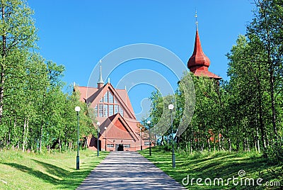 Kiruna Kyrka large wooden Sami church Lapland