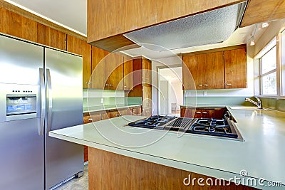 Kitchen cabinets with green tops
