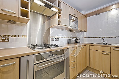 Kitchen with hard wood unit