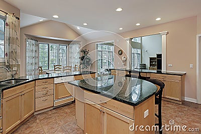 Kitchen with marble top island