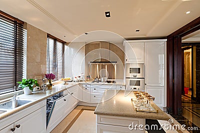 Kitchen room with white