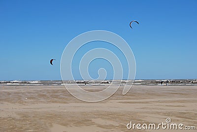 Kite surfing on the beach in Pescara