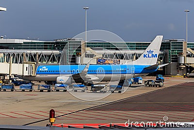 KLM plane at gate