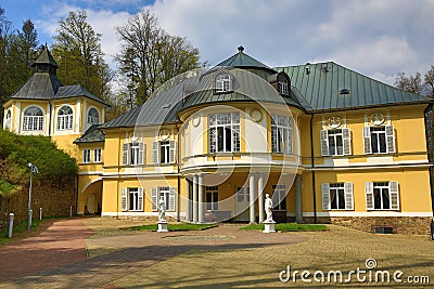 Kněžice is a former Castle in the eponymous village, part Forest landscape in the extinct village, Šumava, Czech Republic