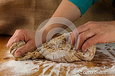 Kneading bread dough