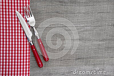 Knife and fork - bavarian country style table decoration on a wo