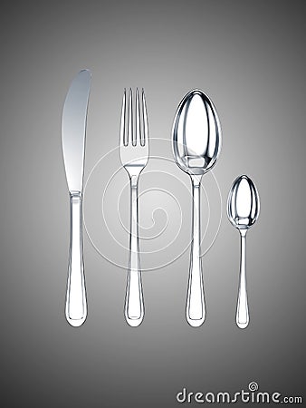 Knife, fork, spoon, tea-spoon