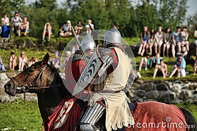 Knight in armor on the tournament