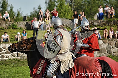 Knight in armor on the tournament