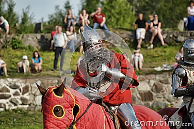 Knight in armor on the tournament