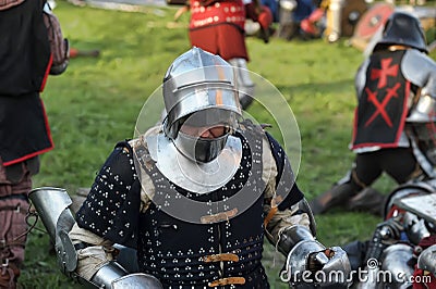 Knight in armor on the tournament