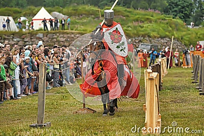 Knight with lance on horseback