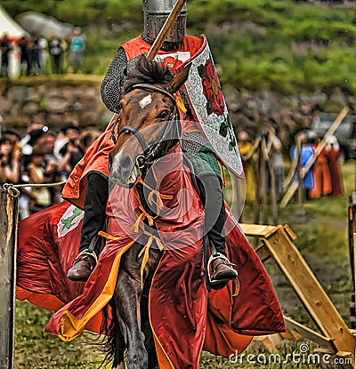 Knight with lance on horseback
