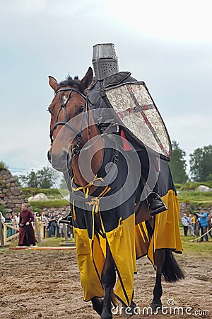 Knight with lance on horseback