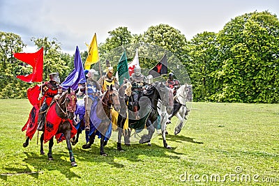Knights on horses