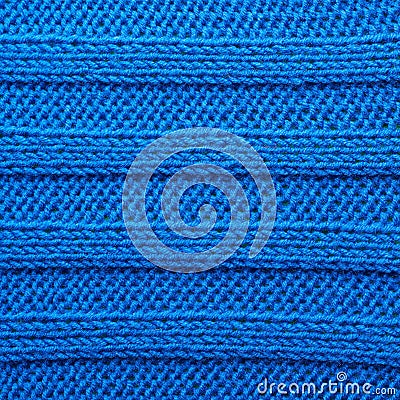 Knitted blue material fragment