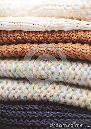 Knitted clothes closeup