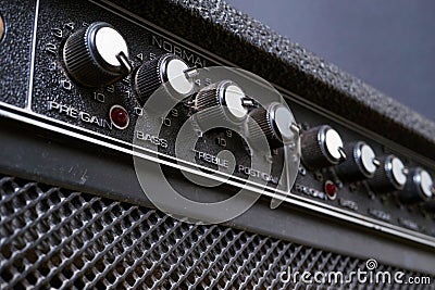 Knobs on a guitar amp