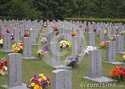 Korean war memorial cemetery in Seoul