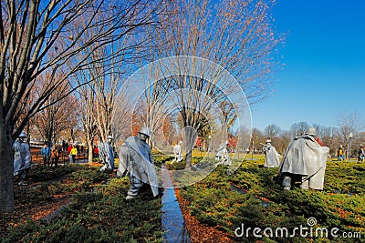 The Korean War Veterans Memorial in Washington DC, USA