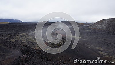 Krafla steaming hot lava field Leirhnjúkur