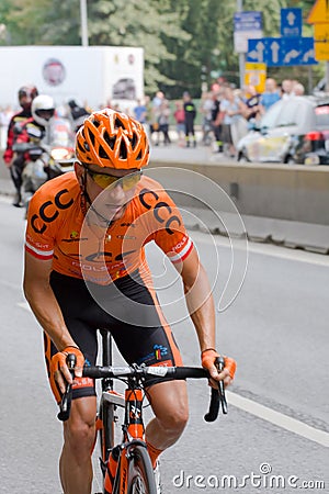 Krakow, POLAND - august 6: Cyclists at stage 7 of Tour de Pologne bicycle race on August 6, 2011 in Krakow, Poland.