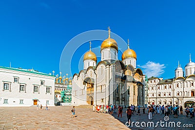 Kremlin tour 14: Tourists in Cathedral square of t