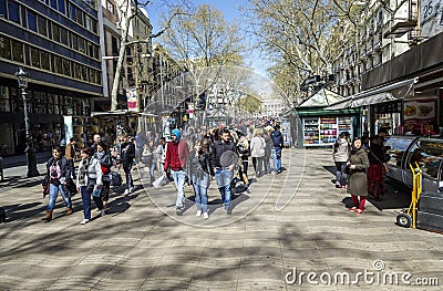 La Rambla street, in Barcelona