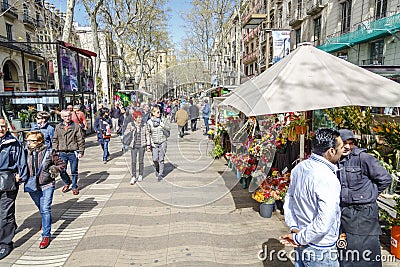 La Rambla street, in Barcelona