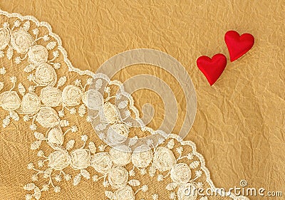 Lace and crumpled paper background
