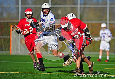 Lacrosse catching the ball