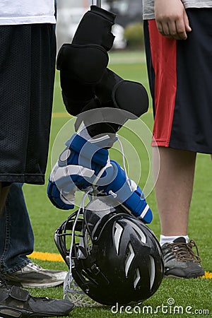 Lacrosse stick and gear