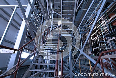 Ladders and support structures at factory